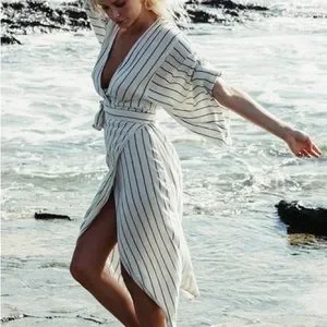 Billabong Swim Billabong Robe Life Black White Striped Wrap